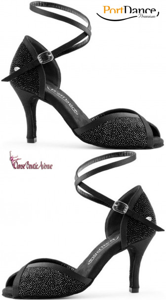 PORT DANCE SALSA TANGO PD500 BLACK GLITTER