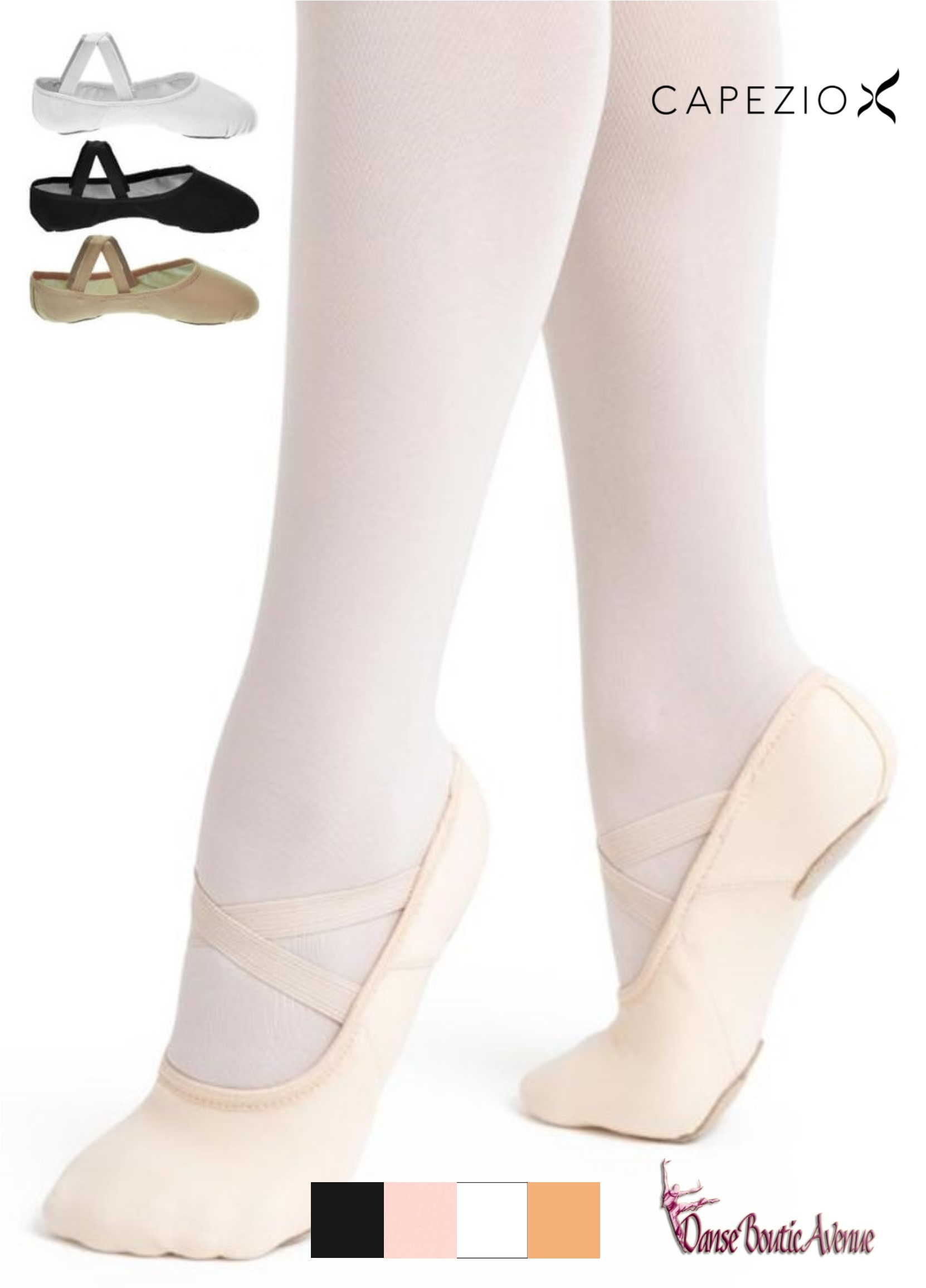 Chaussures De Ballet En Toile À Semelle Fendue Et Toile Extensible