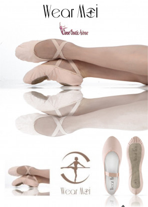 497-Soulier de Ballet Adulte enToile Extensible Double Semelles