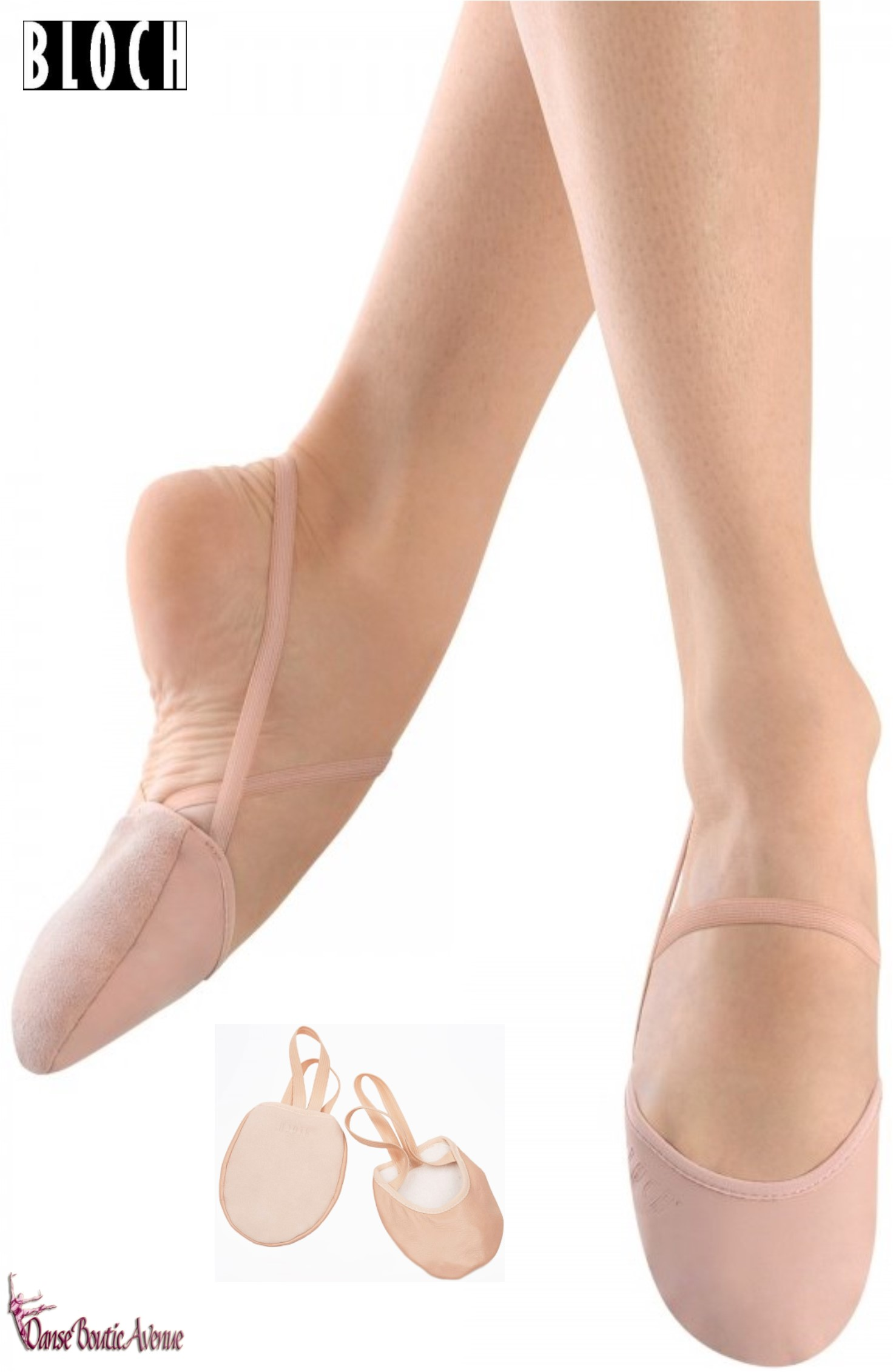 Sansha-Protège-pieds en cuir pour danse de ballet, coussin élastique en  maille, semelle fendue, tongs